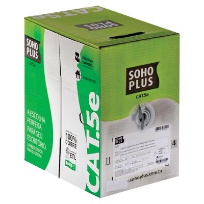 Cabo Lan U-utp Cat.5e 24 Awg 4 Pares Cmx Caixa C- 305 Metros Cinza 100% Cobre 23200102