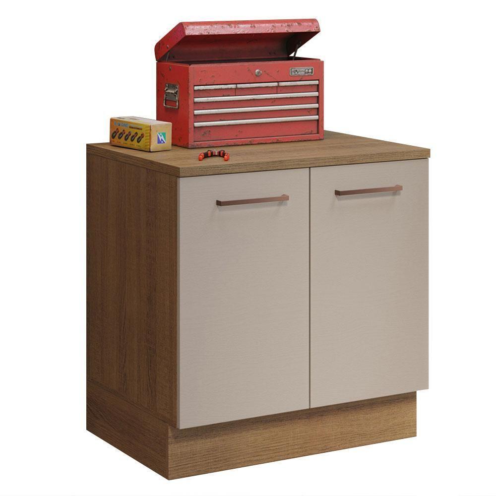 Balcão Multiuso 80cm 2 Portas Rustic/crema Madesa - 9