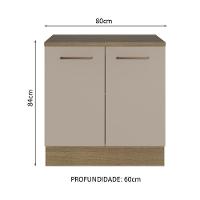 Balcão Multiuso 80cm 2 Portas Rustic/crema Madesa - 8