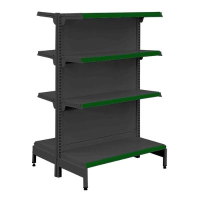 Gôndola Prateleira Preta 4 Níveis 40x30 New Plus 1,40 Central Inicial Pe Verde - Sa Gôndolas