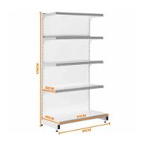 Gôndola Prateleira Preta 5 Níveis 40x30 New Plus 1,70 Parede Inicial Pe Vermelho - Sa Gôndolas - 6