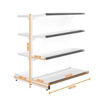 Gôndola Prateleira Preta 4 Níveis 40x30 New Plus 1,40 Central Continuação Pe Vermelho - 3