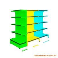 Gôndola Prateleira Preta 4 Níveis 40x30 New Plus 1,40 Central Continuação Pe Vermelho