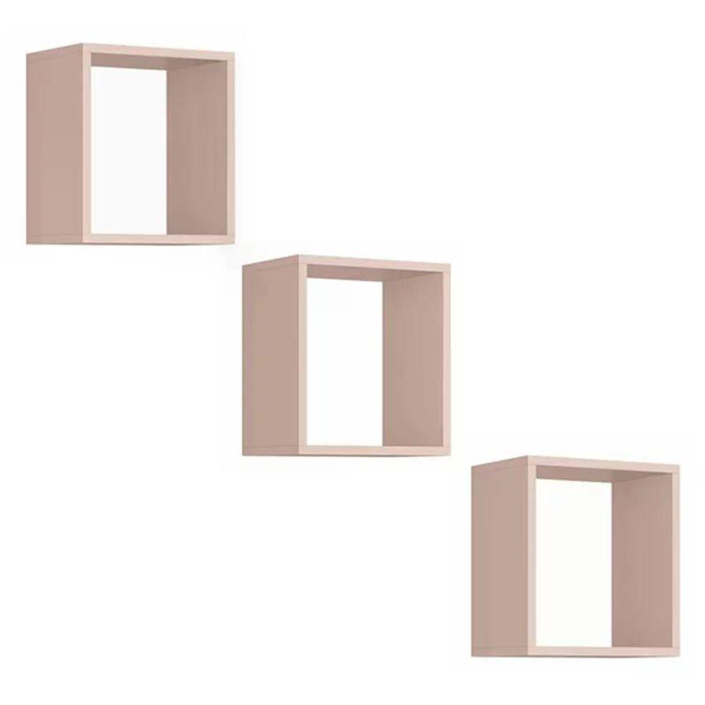 Kit 3 Nichos Juju Rosa - Reller Móveis Rosa - 1