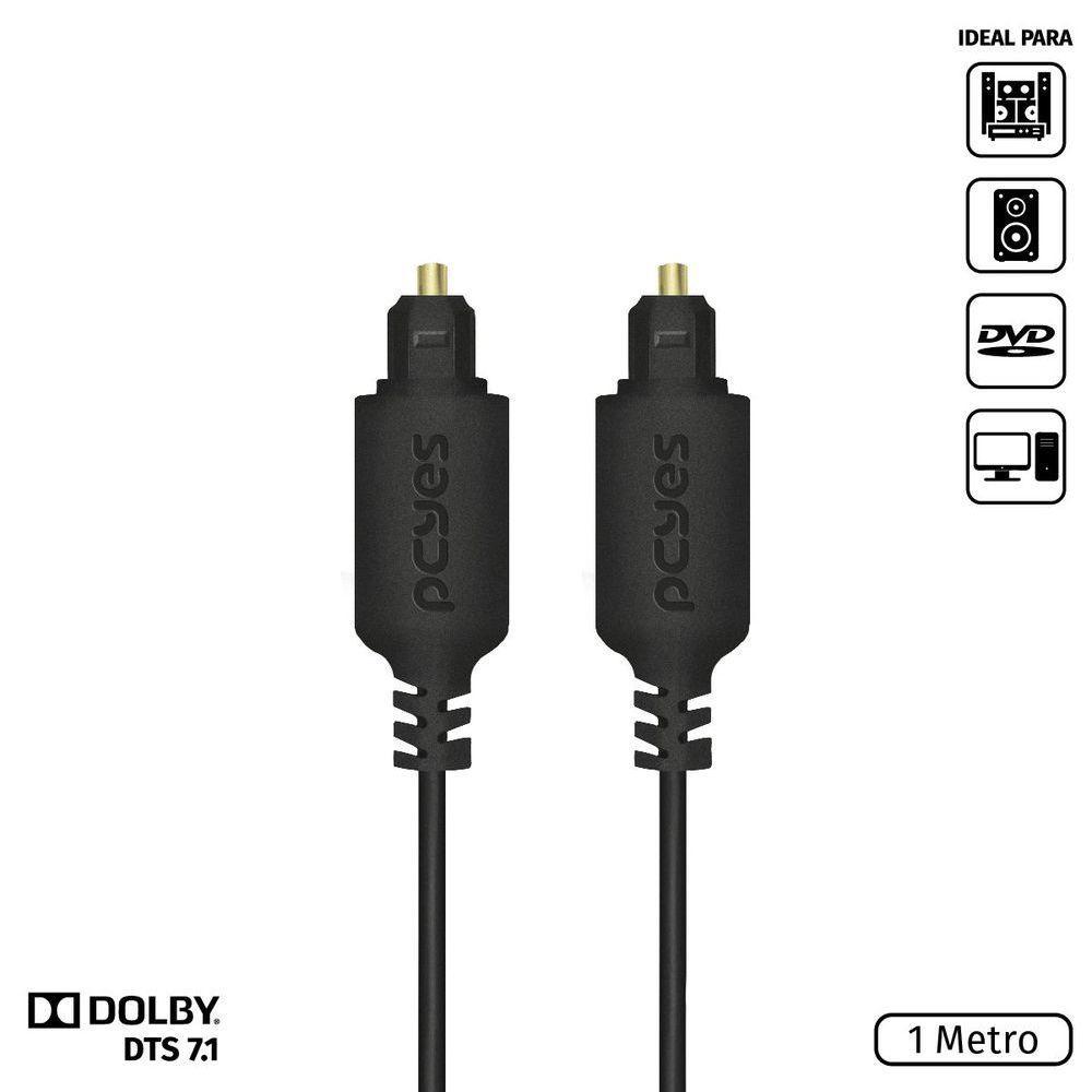 Cabo óptico Digital Toslink Macho 1 Metro - Pod-1 - 2