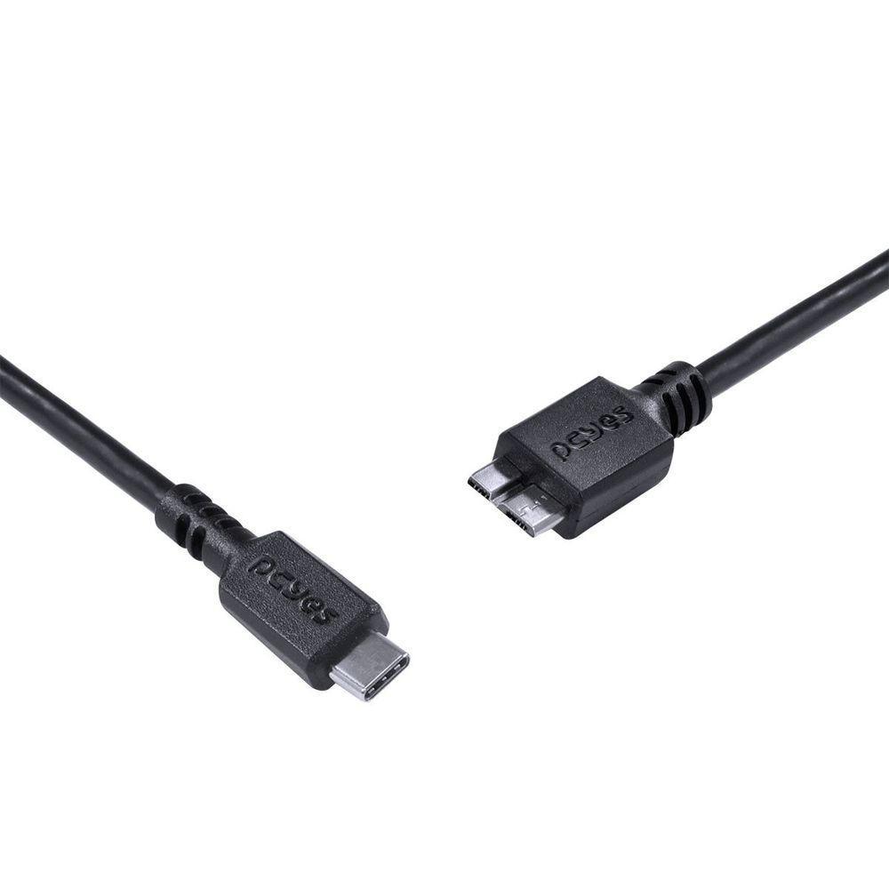 Cabo Para Hd Externo Usb Tipo C Para Micro Usb B 3.0 1 Metro Preto - P3ucmbp-1 - 1