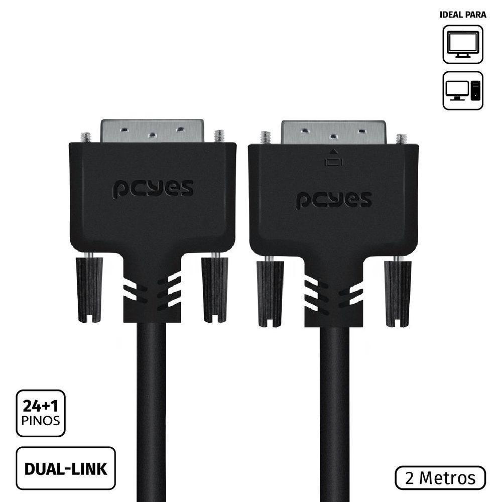 Cabo Dvi-d 24+1 Para Dvi-d 24+1 Dual-link 2 Metros - Pddl-2 - 2