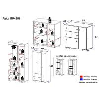 Guarda-roupas 3 Portas 2 Gavetas Com Cômoda 1 Porta 3 Gavetas Algodão Doce Multimóveis Mp4251 Branco - 5
