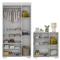 Guarda-roupas 3 Portas 2 Gavetas Com Cômoda 1 Porta 3 Gavetas Algodão Doce Multimóveis Mp4251 Branco - 7