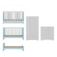 Quarto Infantil Completo Algodão Doce Multimóveis Mp4252 Branco/azul - 2