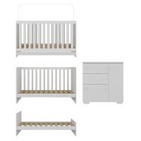 Quarto Infantil Com Berço 3 Em 1 E Cômoda Algodão Doce Multimóveis Mp4249 Branco - 3
