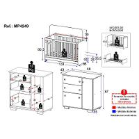 Quarto Infantil Com Berço 3 Em 1 E Cômoda Algodão Doce Multimóveis Mp4249 Branco/azul - 5
