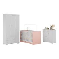 Quarto Infantil Completo Com Colchão Incluso Algodão Doce Multimóveis Mp4253 Branco/rosa - 1