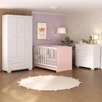 Quarto Infantil Completo Com Colchão Incluso Algodão Doce Multimóveis Mp4253 Branco/rosa - 7