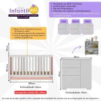 Quarto Infantil Com Berço Colchão Incluso E Cômoda Algodão Doce Multimóveis Mp4250 Branco/rosa - 7