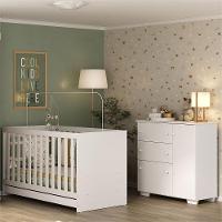 Quarto Infantil Com Berço Colchão Incluso E Cômoda Algodão Doce Multimóveis Mp4250 Branco - 3