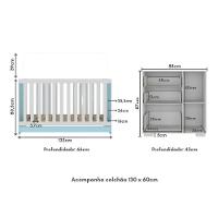 Quarto Infantil Com Berço Colchão Incluso E Cômoda Algodão Doce Multimóveis Mp4250 Branco/azul - 2