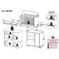 Quarto Infantil Com Berço Colchão Incluso E Cômoda Algodão Doce Multimóveis Mp4250 Branco/azul - 8