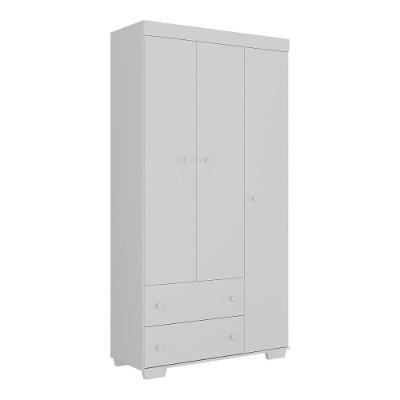 Guarda-roupas Infantil Flex 3 Portas E 2 Gavetas Algodão Doce Multimóveis Mp4245 Branco