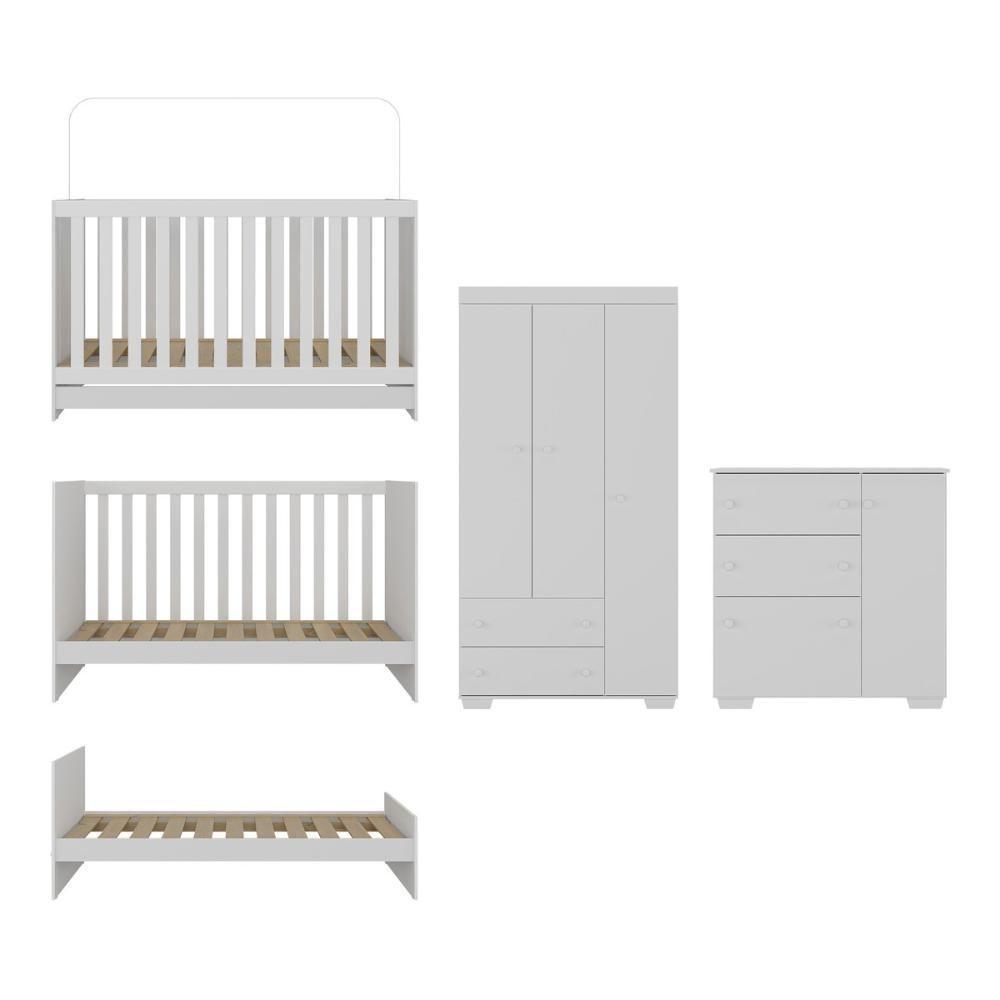 Quarto Infantil Completo Com Colchão Incluso Algodão Doce Multimóveis Mp4253 Branco - 8