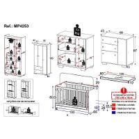 Quarto Infantil Completo Com Colchão Incluso Algodão Doce Multimóveis Mp4253 Branco - 2