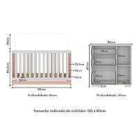 Quarto Infantil Com Berço 3 Em 1 E Cômoda Algodão Doce Multimóveis Mp4249 Branco/rosa - 2