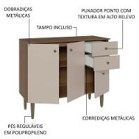 Balcão Gabinete 3 Portas 1 Gaveta Rustic/crema Madesa - 7