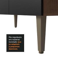 Balcão Gabinete 3 Portas 1 Gaveta Rustic/preto Madesa - 9