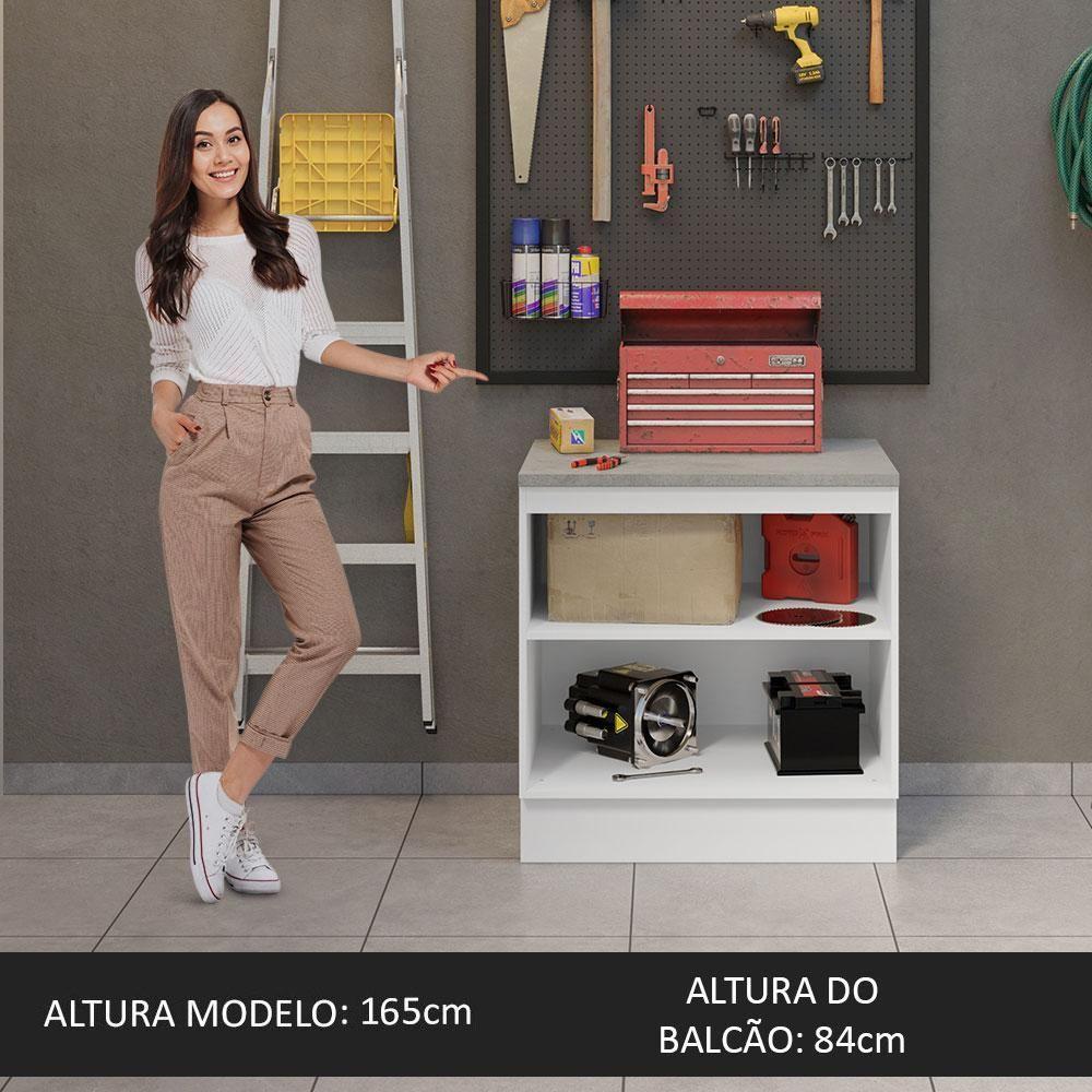 Balcão Multiuso 80cm 2 Portas Branco Agata Madesa Branco - 9