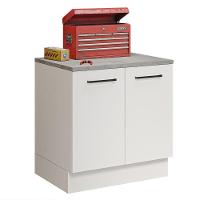 Balcão Multiuso 80cm 2 Portas Branco Agata Madesa Branco - 8