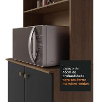 Armário Cozinha Compacta 235cm Rustic/Preto Gourmet 02