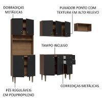 Armário Cozinha Compacta 235cm Rustic/Preto Gourmet 02 - 7