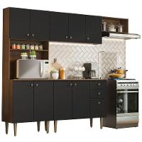 Armário Cozinha Compacta 235cm Rustic/Preto Gourmet 02 - 9