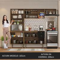 Armário Cozinha Compacta 235cm Rustic/Preto Gourmet 02 - 10