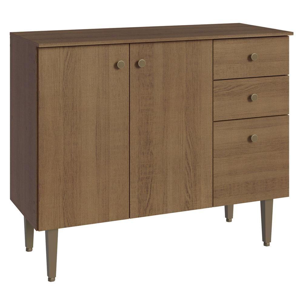 Balcão Gabinete 3Por 1 Gaveta Rustic Gourmet Madesa Rustic - 1