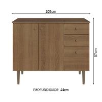 Balcão Gabinete 3Por 1 Gaveta Rustic Gourmet Madesa Rustic - 9