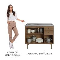 Balcão Gabinete Com Pia 3 Portas E 1 Gaveta 105cm - 8