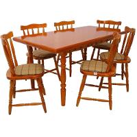 Conjunto Mesa De Jantar 160cm Com 6 Cadeiras Estofadas Multimóveis Cr50086 Mel Mel - 1