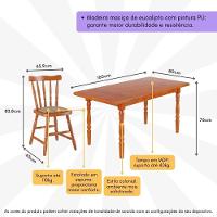Conjunto Mesa De Jantar 160cm Com 6 Cadeiras Estofadas Multimóveis Cr50086 Mel Mel - 3