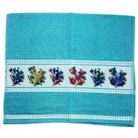 Toalha De Rostotransfer Felpuda Floral 42cm X 72cm Savitex Azul Claro - 1