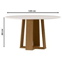 Mesa De Jantar Isabela 135x135 Cm Com Vidro Ype Off White - New Ceval - 2