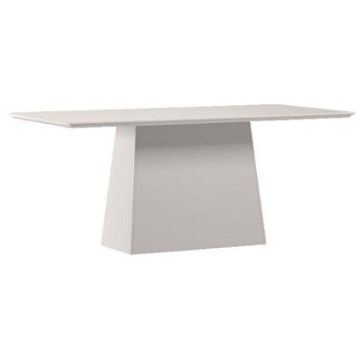 Mesa De Jantar 180 Cm Barbara Com Vidro Off White - New Ceval