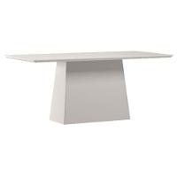Mesa De Jantar 180 Cm Barbara Com Vidro Off White - New Ceval - 1