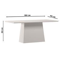 Mesa De Jantar 180 Cm Barbara Com Vidro Off White - New Ceval - 2