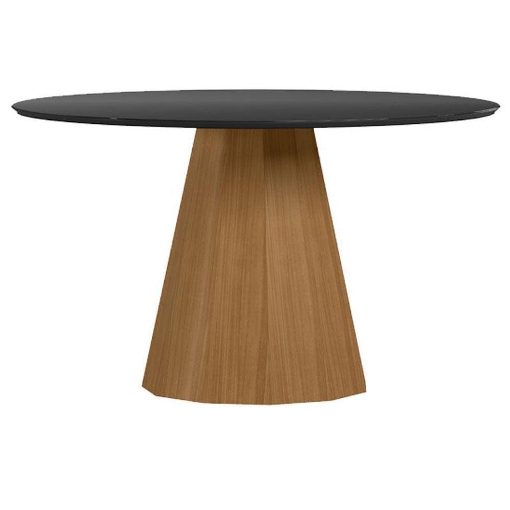 Mesa De Jantar 135x135 Cm Isis Com Vidro Ype Preto - New Ceval - 1