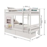 Beliche Infantil Com Janela E Gavetas Madeira Maciça Branco/ Rosa Housin - 3