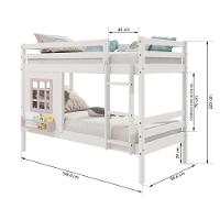 Beliche Infantil Com Janela Madeira Maciça Branco/ Rosa Housin - 3