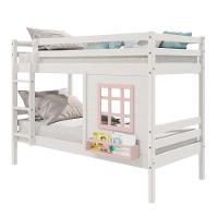 Beliche Infantil Com Janela Madeira Maciça Branco/ Rosa Housin - 5