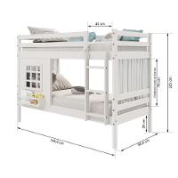 Beliche Infantil Com Janela E Cortina Madeira Maciça Branco Housin - 3