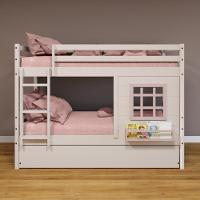 Treliche Infantil Com Janela Madeira Maciça Branco/ Rosa Housin - 1